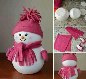Más diseños de muñecos de nieve DIY