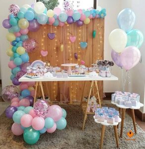 Ideas para baby shower niña con globos