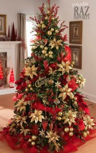 decoracion de arboles de navidad modernos color rojo