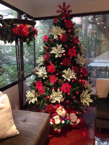 decoracion de arboles de navidad modernos color rojo