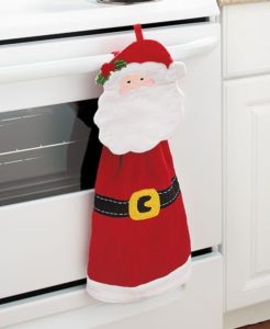 Servilletas navideñas para decorar la puerta del horno