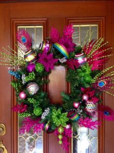 decoracion navideña para puertas de entrada elegantes